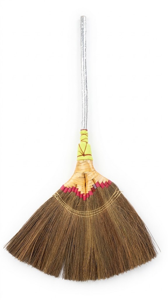 Phool Jharoo 16 Gutti (Broom) 4 Feet Long Stick Handle