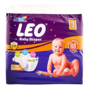Leo Soft & Dry Baby Diaper No. 3, Midi/Medium, 4 To 9 KG, 88-Pack