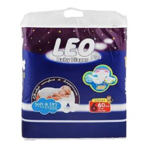 Leo Soft & Dry Baby Diaper No. 6, XXLarge, 16+ KG, 60-Pack