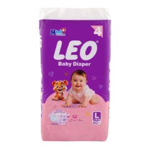 Leo Baby Diaper, Large, 4, 7-15KG, 50-Pack