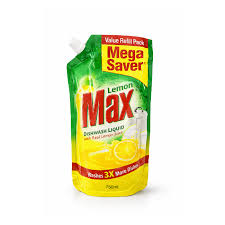 Lemon Max Dishwash Liquid Lemon Pouch 750ml