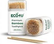 Bamboo Tooth Pick Wooden Jar