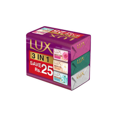 Lux Bathing Bar 3in1 Trio Pack 128gx3 Rs.450