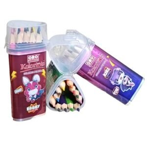 ORO (Art No.102) Colored Pencils Pack of 12 in Tin Jar Half Size