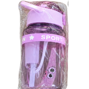 Fashion Plastic Water Bottle (2024-12) With Straw & Strap, 650ml Small