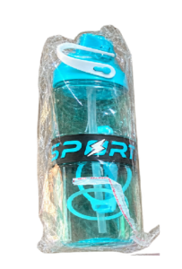 Sports Plastic Water Bottle (M#9032) With Straw & Strap, 650ml