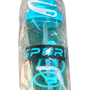 Sports Plastic Water Bottle (M#9032) With Straw & Strap, 650ml
