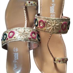 Man Pasand Shoes Traditional Embroidered Kolhapuri Flats Shoe – Size 37