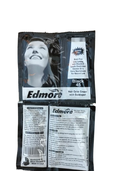 Edmore Black 45 Colour Cream with Developer
