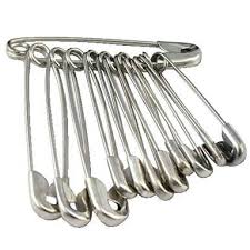 Hijab & Scarf Cloth Safety Nickle 12 Pieces Large Sizes Pins
