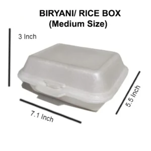 Half Plate - Biryani Medium Box 0.5 KG - Disposable - Styrofoam Box
