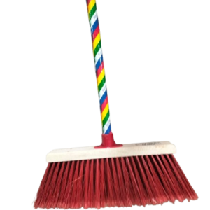 Wood Floor Cleaning Brush with 4 Feet Long Wood Handle Plastic Broom 12 Inch Wide