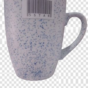 Ceramic Coffee Tea Mug White Blue Dotted  4 inch Hight